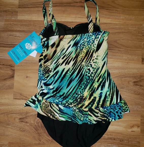 Nwt It Figures Tummy Thinner 1pc Bathing Suit sz12 - Picture 5 of 7